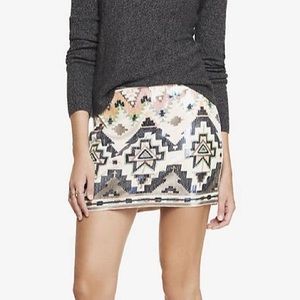 Express Sequin Mini Skirt